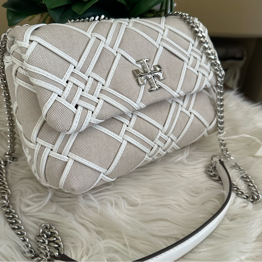Tory Burch Kira Small Woven Canvas Convertible Shoulder Bag - Picture 11 of 17
